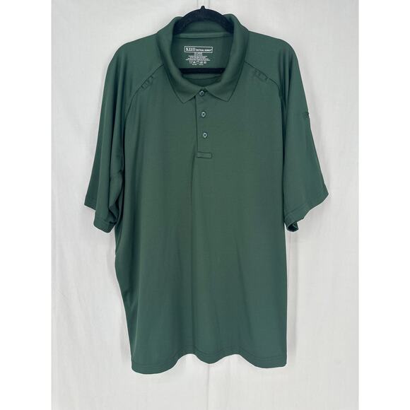 5 11 Tactical Polo Shirt Mens 3XL Green TDU Performance Short Sleeve - Picture 1 of 6